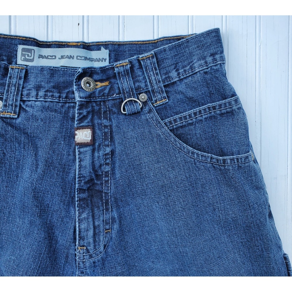 Paco Jean Company Kids Vintage Wide Leg Carpenter Jeans Blue‎ Denim D-Ring